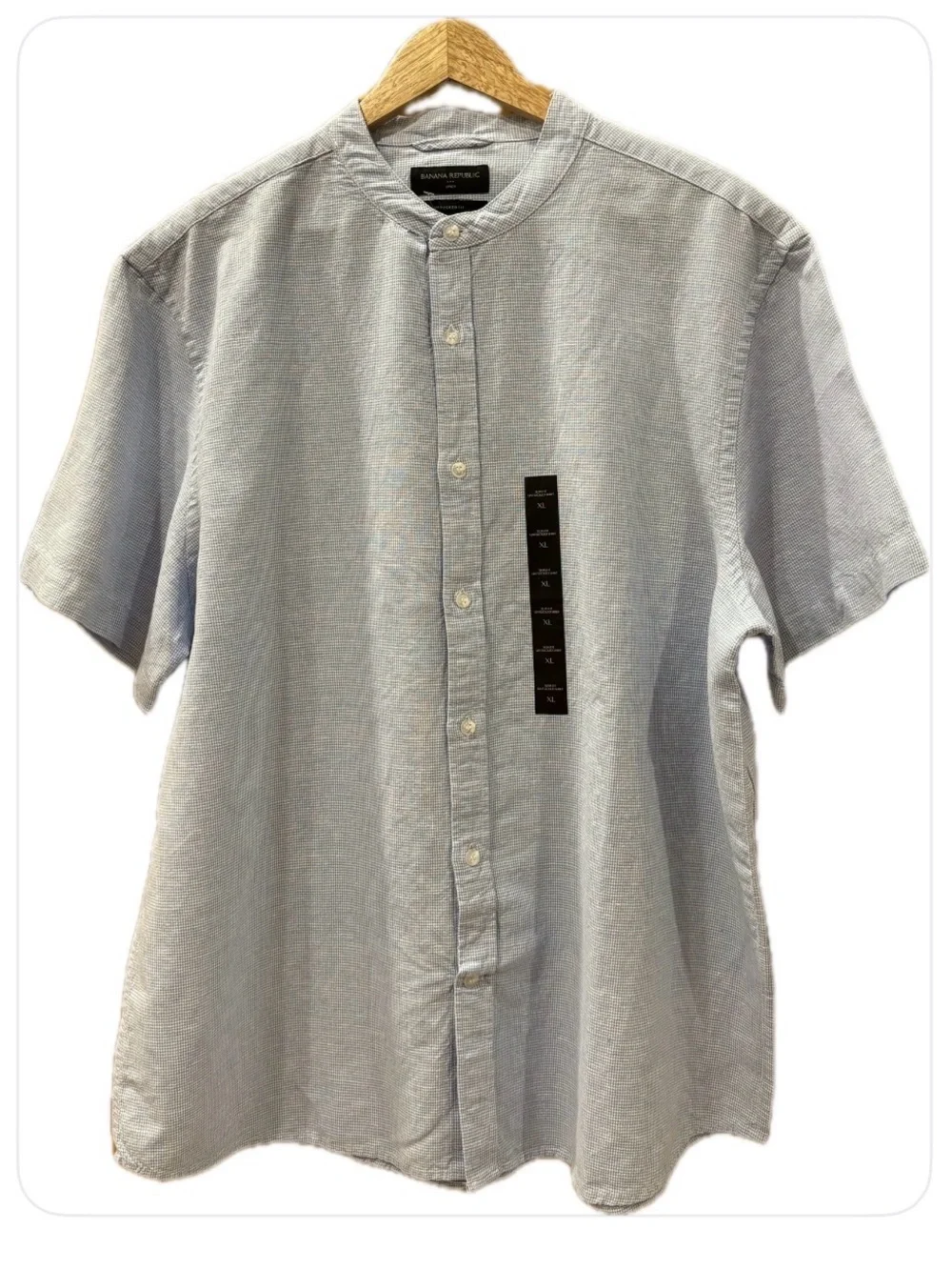 Banana Republic NWT Linen Blend Slim Fit Untucked Shirt Button Down XL